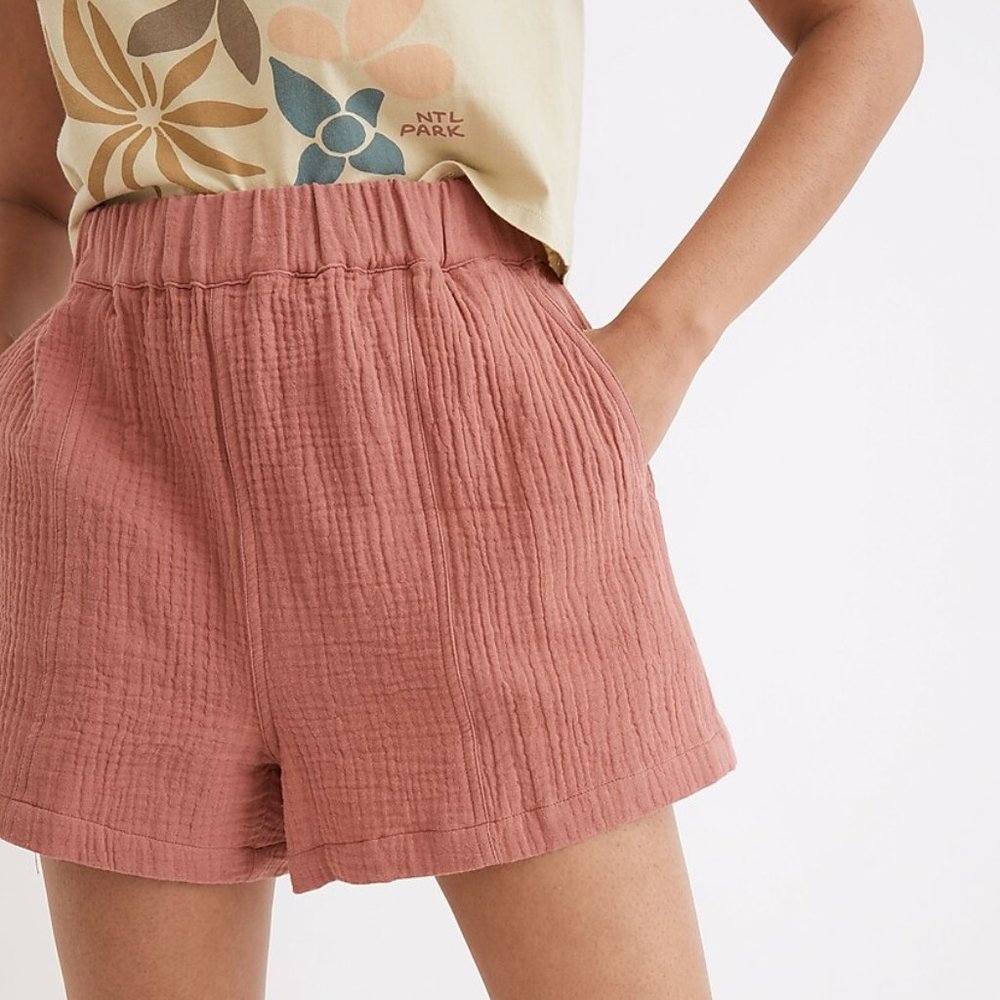 Madewell Salmon Pink Cotton Shorts